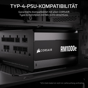 Cabluri de alimentare Corsair Elite Premium Typ 4 ATX 24 pini, Negru, Paracord - Img 3