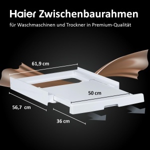 Cadru de legatura Haier pentru uscator si masina de spalat, alb, cu suport extensibil, 12 kg - Img 3