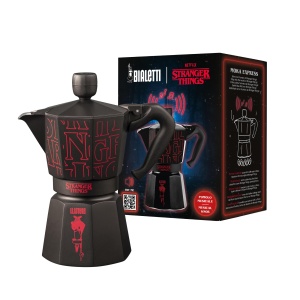 Cafetiera Bialetti Moka Express Stranger Things 6 cesti USB-C Negru