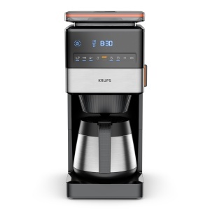Cafetiera Krups Grind Aroma XL KT842810 Rasnita Conica 125L Termos din Otel Inoxidabil NegruInox - Img 2
