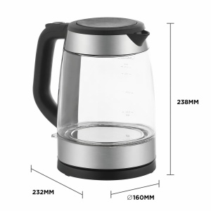 Cafetiera Midea Wasserkocher 1,7 Litri, 2200 Watt, Borosilikat, LED Albastru - Img 8