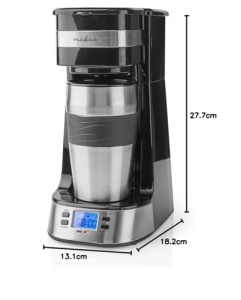 Cafetiera Nedis cu Timer, 0.4L, 1 Ceasca, NegruArgintiu - Img 8