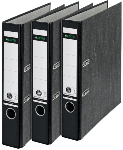 Caiet cu inele Leitz 3 bucati, A4, 52 mm, negru, model 310315095