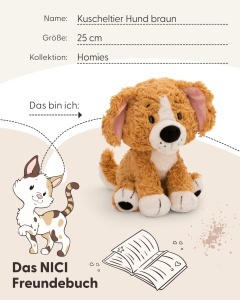 Caine de plus NICI 25cm - maro - Jucarie moale pentru copii si adulti - Img 5