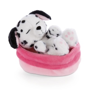 Caine de plus NICI intr-un cos 12 cm - Jucarie de plus Sleeping Pets Dalmatian pentru fete, baieti si bebelusi - Caine de plus pentru imbratisare, joaca si dormit - Jucarie de plus confortabila - Img 2