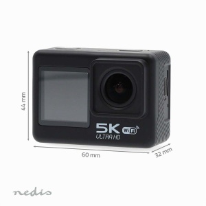 Camera de actiune Nedis Dual Screen 5K, 16 MP, rezistenta la apa, negru - Img 5
