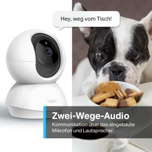 Camera de securitate cu camera IP Wi-Fi TP-Link Tapo C210 (panoramare si inclinare a obiectivului, rezolutie de 3 MP, audio pe 2 cai, viziune nocturna de pana la 9 m, stocare locala de pana la 256 GB) alb/negru, 1 bucata (1 pachet) - Img 5