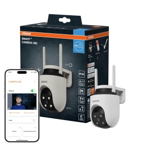 Camera de supraveghere OSRAM SMART WiFi 360 4MP 2K Alb