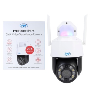 Camera de supraveghere PNI IP575, 5MP, WiFi, zoom optic 20x, albnegru