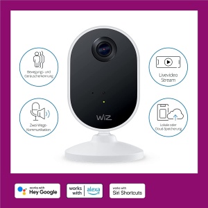 Camera de supraveghere WiZ Indoor, 1080P, cu noapte, audio, alba - Img 2