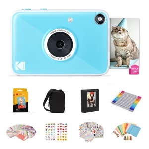 Camera foto instant Kodak Printomatic Set Cadou Albastra cu Hartie Zink Album si Accesorii