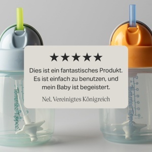 Cana cu pai Tommee Tippee 240 ml 6 luni antiscurgere set 2 bucati Albastru si Portocaliu - Img 5