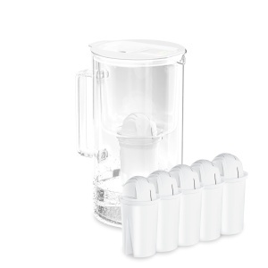 Cana filtranta Wessper D4 Borosilicat 2L cu LED, 5 filtre Classic - Alb
