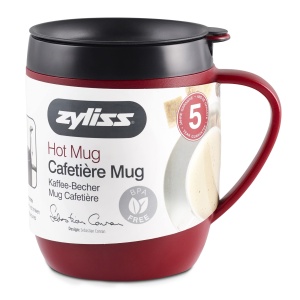 Cana termica Zyliss E990002, izolata, rosie, cu filtru pentru cafea macinata - Img 2