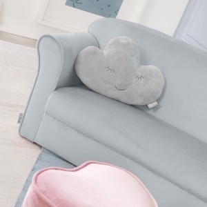Canapea pentru copii roba Lil Sofa, gri, cu brate, 78 cm, confortabila - Img 6
