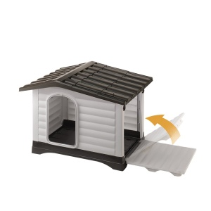 Canisa pentru caini Ferplast DOGVILLA 70 Cusca pentru caini in aer liber Cusca pentru caini Deschidere laterala Pardoseala drenabila Pardoseala izolan - Img 3