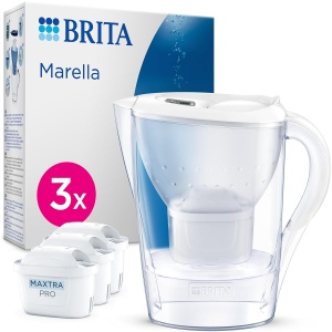 Canistra de filtrare a apei BRITA Marella, 2.4L, alba, cu 3 cartuse MAXTRA PRO