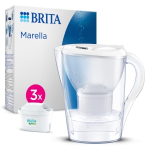 Canistra filtrare apa Brita Marella, 2.4 l, 3 filtre Maxtra Pro, alba