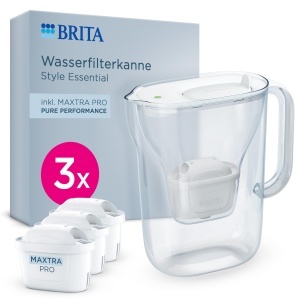 Canistra filtrare apa BRITA Style Essential, 3x MAXTRA PRO, alba
