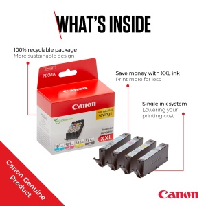 Canon CLI-581 XXL C M Y BK Value Pack 4 cartuse de cerneala cu cea mai mare capacitate XXL (Negru XXL, Cyan XXL, Magenta XXL, Galben XXL) Original [Ambalaj din carton reciclat ecologic 2024] - Img 2