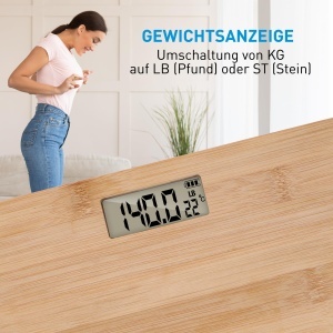 Cantar de baie Grundig Bamboo Digitale, 180 kg, 28x28 cm, rutschfest - Img 7