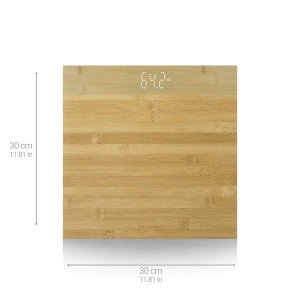 Cantar de baie medisana PS 440 din bambus, capacitate 180 kg, display LED invizibil - Img 2
