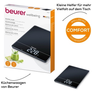 Cantar de bucatarie Beurer KS 34, capacitate 15 kg, cu functie Tara, display LED, negru - Img 7