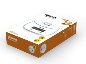Cantar de bucatarie Tristar KW-2445, capacitate 5 kg, sticla securizata, alb - Img 2