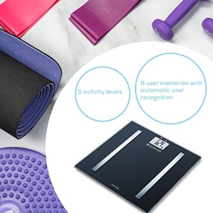 Cantar de diagnosticare Bluetooth Sanitas SBF 72, determinarea greutatii corporale, a grasimii corporale, a apei corporale, a procentului muscular, a masei osoase, a afisarii caloriilor, IMC, aplicatie pentru vizualizare pe termen lung - Img 4