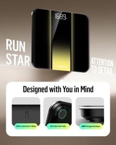 Cantar de persoane RunStar, digital, 400 lb180 kg, display LED, sticla securizata - Img 6