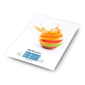 Cantar digital de bucatarie Orbegozo PC 2025, 20 kg, touch, sticla securizata