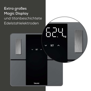 Cantar inteligent Beurer BF 500, analiza corporala, Bluetooth, sticla securizata, 180 kg - Img 5