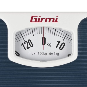 Cantar mecanic Girmi BP02 130 kg afisaj analog suprafata antiderapanta design vintage albastru - Img 6