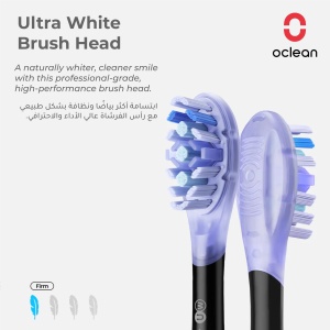 Cap de perie de schimb Oclean Ultra White, 2 bucati, cu tehnologie FlexFit, negru - Img 2