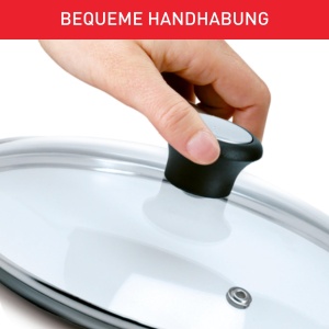 Capac de sticla Tefal 280975, 24 cm, cu ventil de abur, negru cu cupru - Img 4
