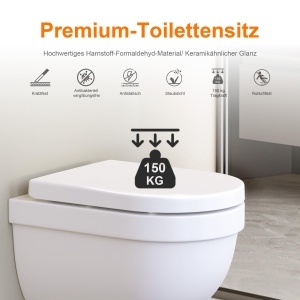 Capac WC D-Form GRIFEMA Premium, Duroplast, Antibacterian, Softclose - Img 6