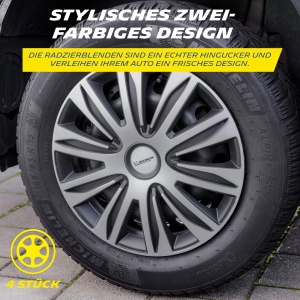 Capace roti auto MICHELIN MX-ABS, 13 inch, ABS, negruargintiu - Img 3