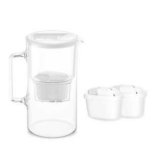 Carafa cu filtru Wessper AquaMax, 3 L, sticla, compatibila cu filtre Brita