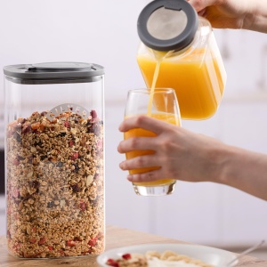 Carafa de sticla KILNER 1,2L cu capac din otel inoxidabil, design patrat - Img 5