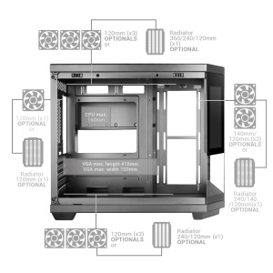 Carcasa Gaming Micro-ATX Mars Gaming MC-3TCORELCDM, Display IPS 7.2, Sticla Tripla, Negru - Img 7