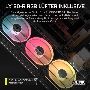 Carcasa PC Corsair AIR 5400 LX-R RGB, Mid-Tower, Negru, Design Inovator - Img 6