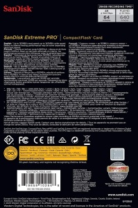 Card CompactFlash SanDisk Extreme PRO 256 GB, VPG 65, 160 MBs - Img 5