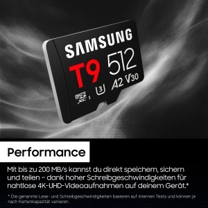 Card microSD Samsung T9, 512 GB, UHS-I U3, 200 MBs citire, negru - Img 4