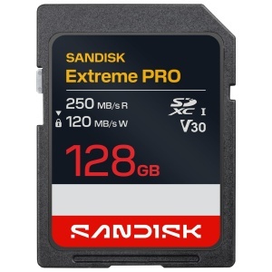 Card SD Sandisk Extreme PRO 128 GB, viteza citire 250 MBs, viteza scriere 170 MBs