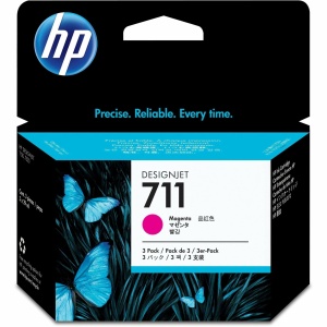 Cartus de cerneala HP 711 Magenta, 3 bucati, 29 ml, pentru DesignJet