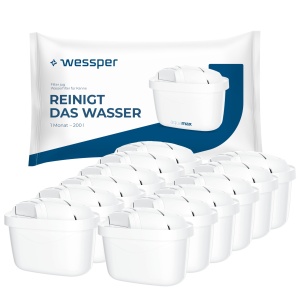 Cartus filtrare apa Wessper, compatibil Brita Maxtra, 12 bucati, alb