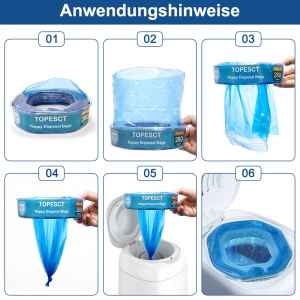 Cartuse pentru cos de gunoi TopEsct, 3 buc, capacitate 280 pampers, rezistente la mirosuri - Img 7
