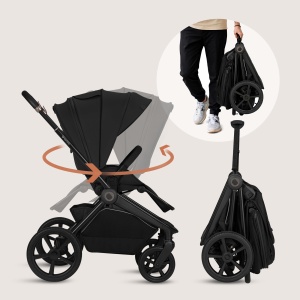 Carucior 2 in 1 Lionelo Freya, pentru copii 0-4 ani, cu husa impermeabila UPF50 - Img 9