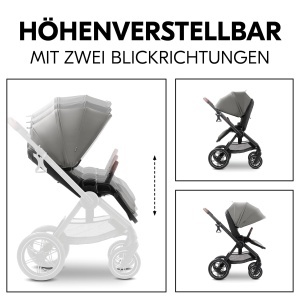 Carucior 2in1 hauck Comfort N Care AIR SET cu roti de aer, gri inchis - Img 8