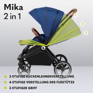 Carucior 2in1 LIONELO Mika, usoara, cu suport pentru bebelusi, accesorii incluse - Img 4